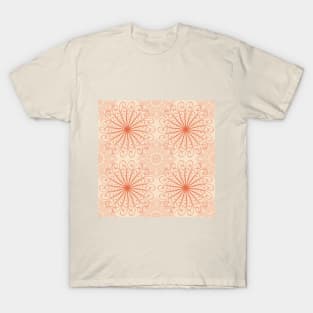 Bright Orange Abstract Mandala Pattern T-Shirt